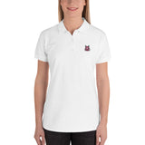 Pink-Green Toxic Squirrel logo Women's Polo