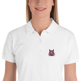 Pink-Green Toxic Squirrel logo Women's Polo