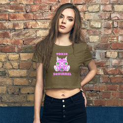 Pink Toxic Squirrel Women’s Crop Tee