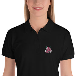 Pink-Green Toxic Squirrel logo Women's Polo